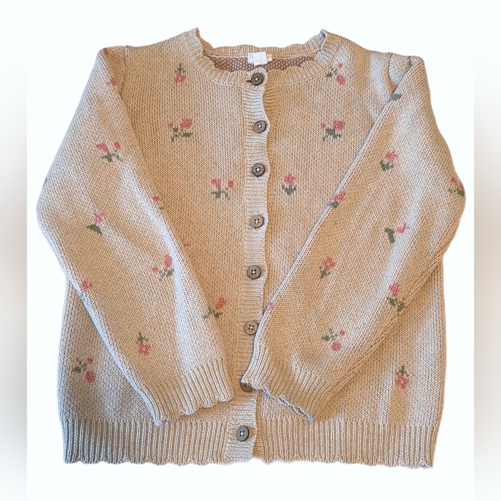 SOLD Jamie Kay Floral Beige Sweater